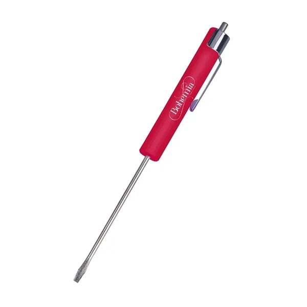 Compact Flathead Pocket Pen Screwdriver + Magnetic Top