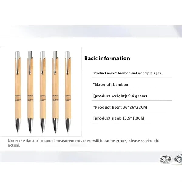 Eco-Friendly Bamboo Retractable Ballpoint Pen