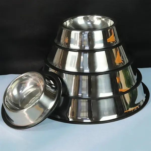 Stainless Steel Dog Bowls With Rubber Base