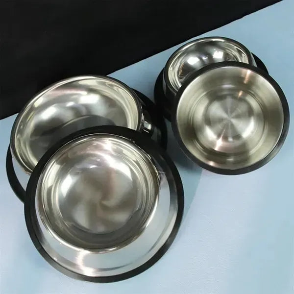 Stainless Steel Dog Bowls With Rubber Base
