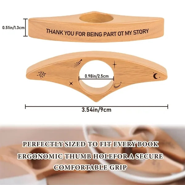 Wooden Thumb Book Page Holder