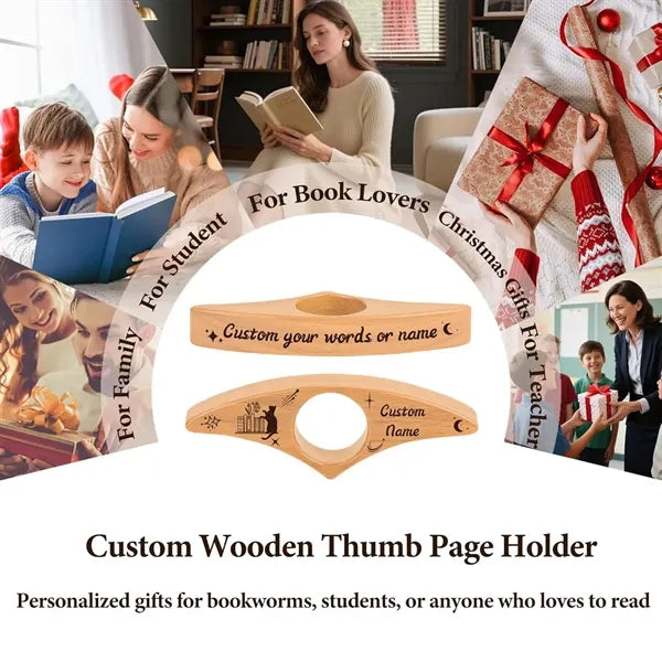 Wooden Thumb Book Page Holder