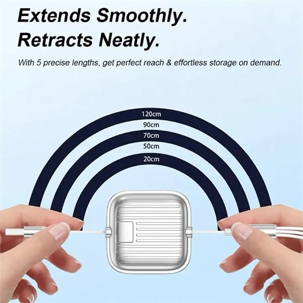 Retractable 3 in 2 Fast Charging Cables For Mobile Phones