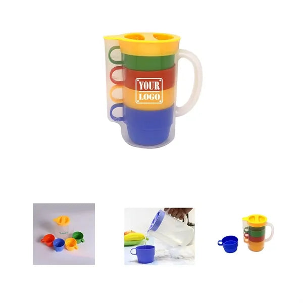 Plastic Cup Set With Water Jug