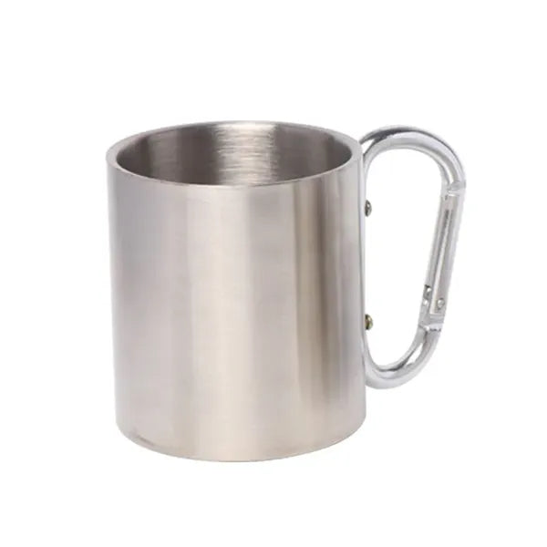 7.3 oz Stainless Steel Travel Mug with Carabiner Handle