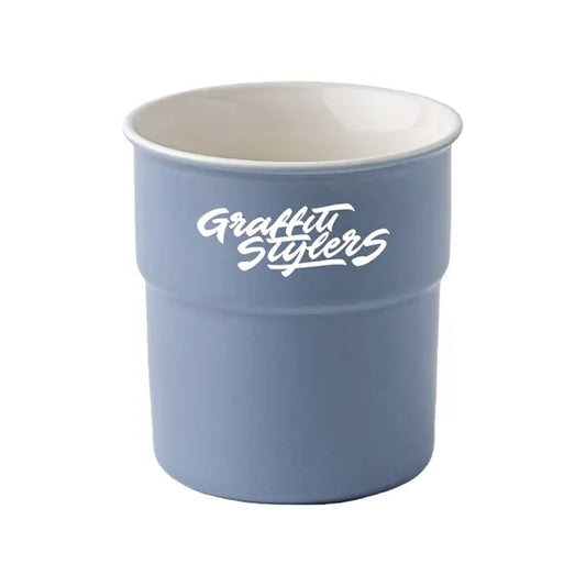 230ml Matte Blue Ceramic Handheld Coffee Cup