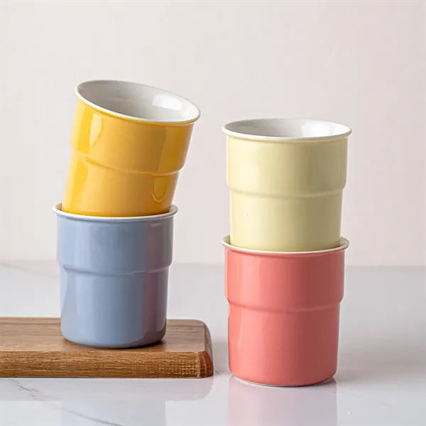 230ml Matte Blue Ceramic Handheld Coffee Cup