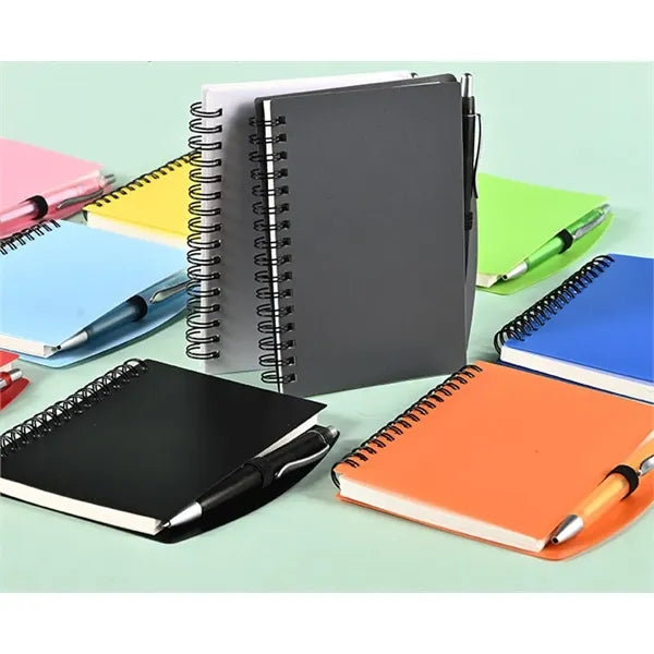 Spiral Notebook with Pen Memo Pad for School Office Travel
