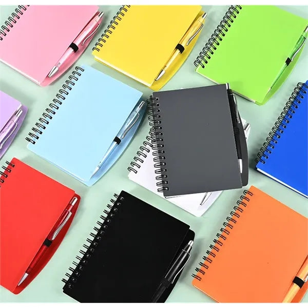 Spiral Notebook with Pen Memo Pad for School Office Travel