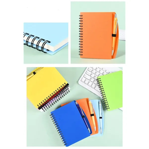 Spiral Notebook with Pen Memo Pad for School Office Travel