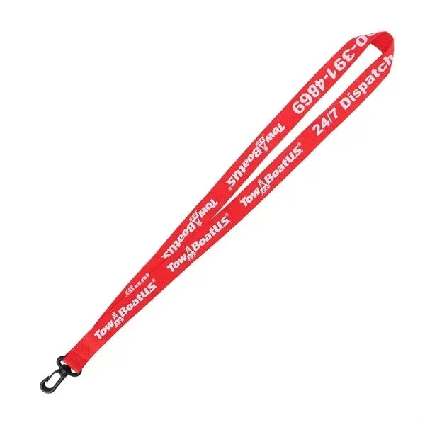 3/4" Nylon Flat Badge Holder Lanyard Strap W/ Plastic J Hook