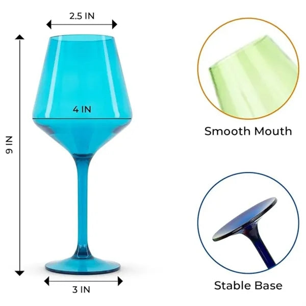 16oz Outdoor Shatterproof Plastic Wine Glasses