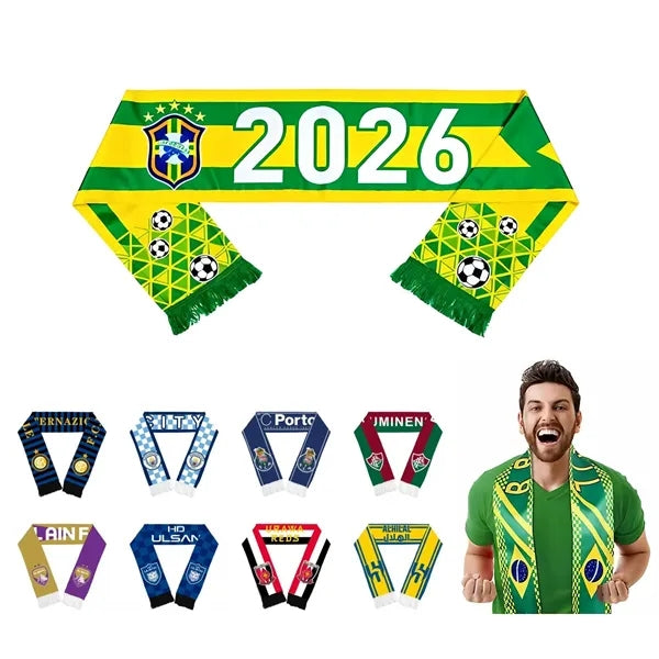 Premium Custom Silk-like Football Fan Scarf W/Tassel