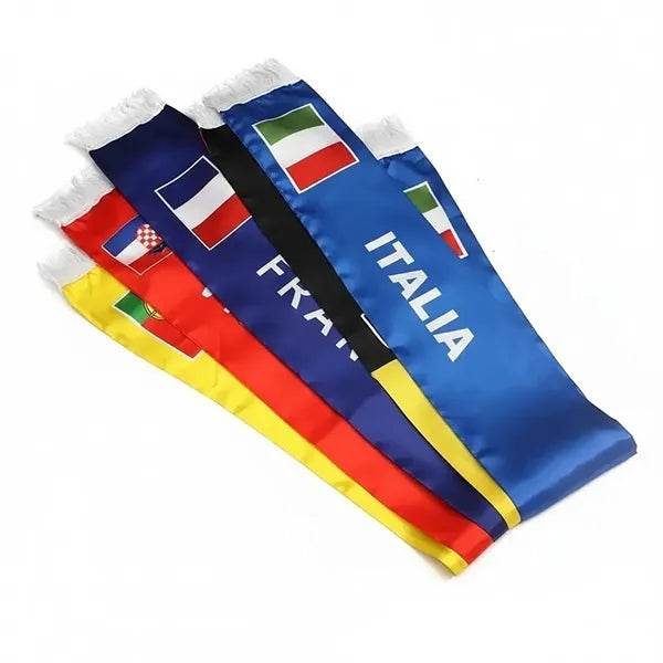 Premium Custom Silk-like Football Fan Scarf W/Tassel