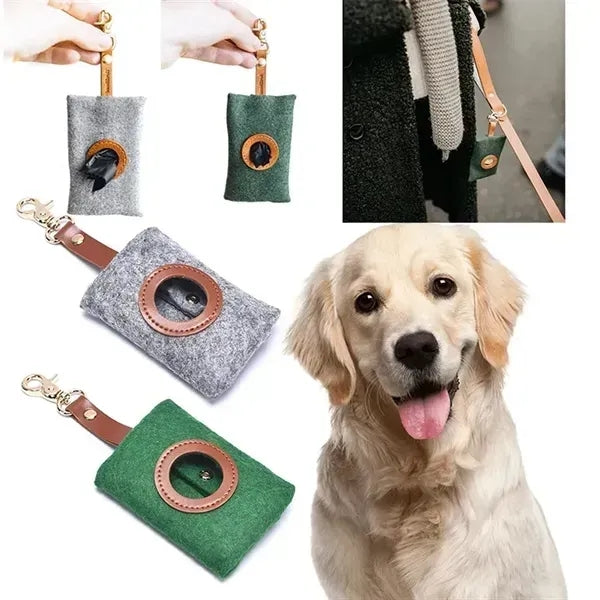 Felt Waste Bags Holder Dispenser With Poop