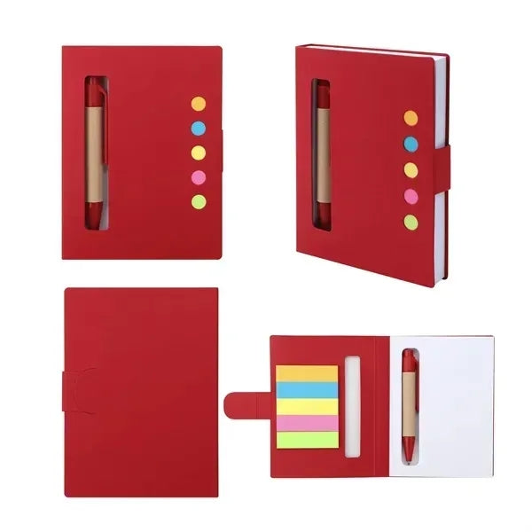 4"x3" Mini Notebook Jotter W/ Pen&Sticky Notes