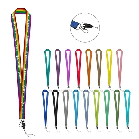 3/4" Full Color Dye Sublimation Phone Lanyard W/ Hook