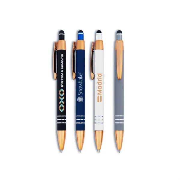 Penny Stylus Satin Soft Touch Click Metal Pen - Copper Accen