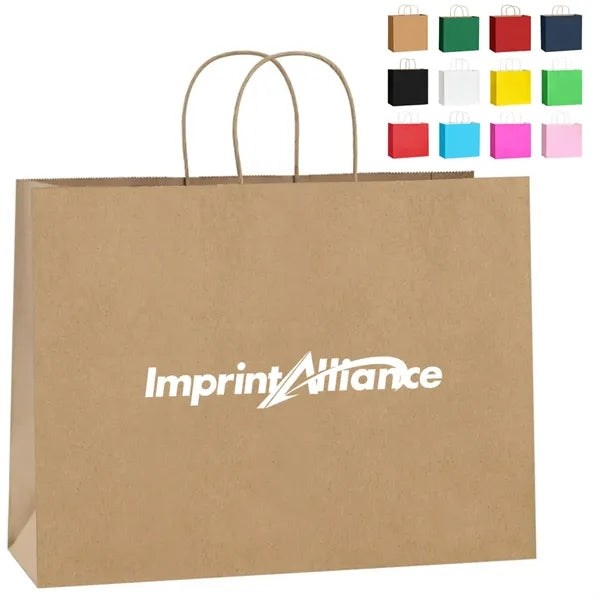Classic White Landscape Kraft Paper Shopping Bag