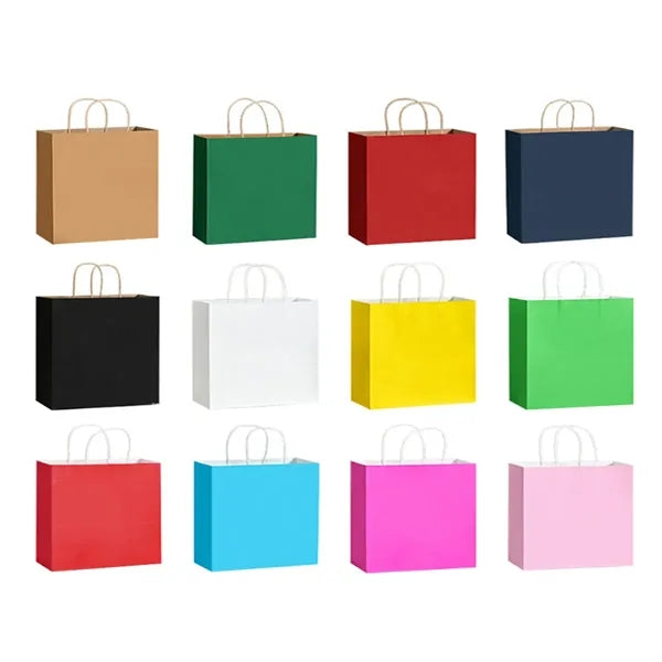 Classic White Landscape Kraft Paper Shopping Bag