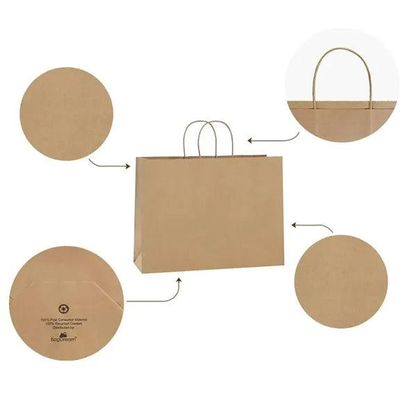Classic White Landscape Kraft Paper Shopping Bag
