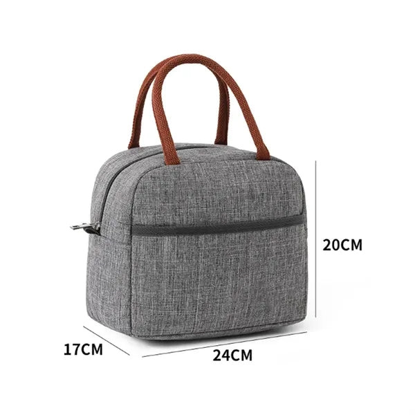 Insulated Thermal Lunch Cooler Tote Bag With Pocket