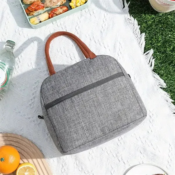 Insulated Thermal Lunch Cooler Tote Bag With Pocket