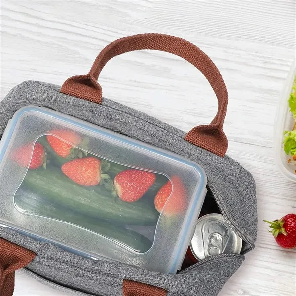 Insulated Thermal Lunch Cooler Tote Bag With Pocket