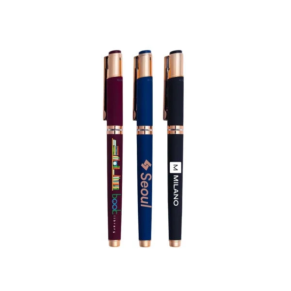 Satin Soft Touch Earl Gel Pen - Rose Gold Accents (Recycled