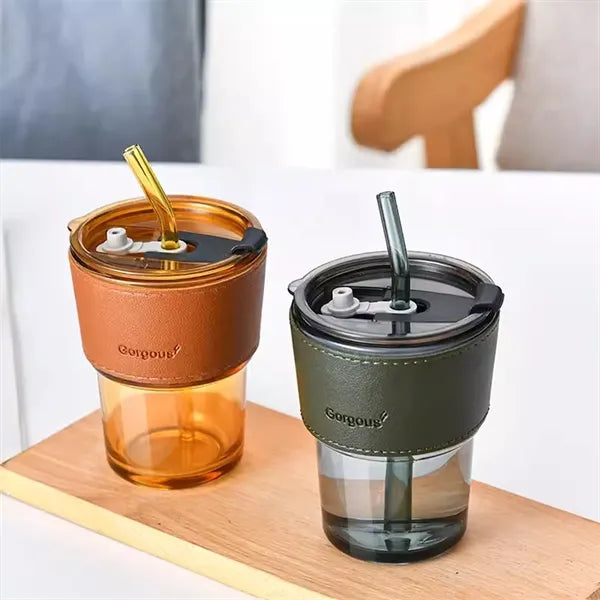 Glass Straw Coffee Cup