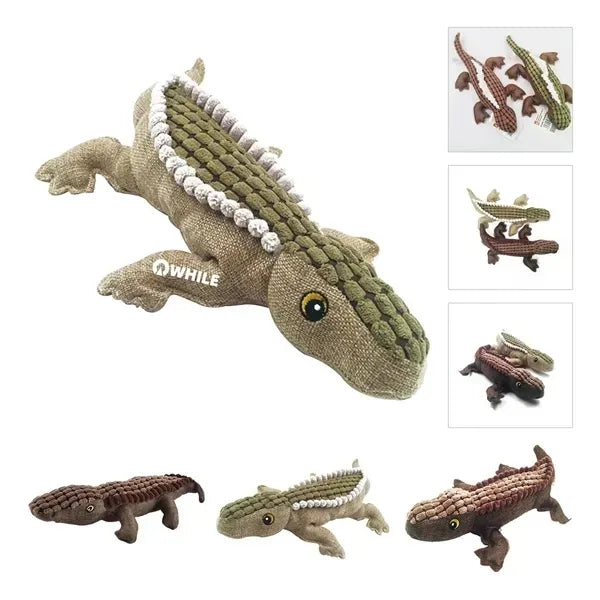 Plush Crocodile Sounding Dog Biting Toy