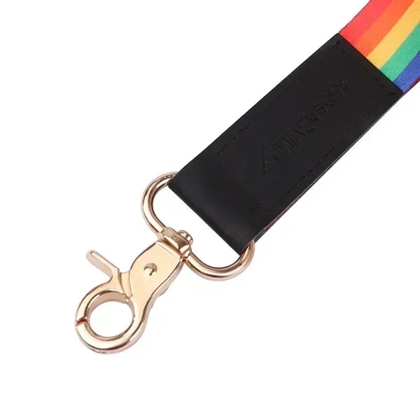 Polyester Wrist Lanyard Strap Keychain W/ Swivel Hook