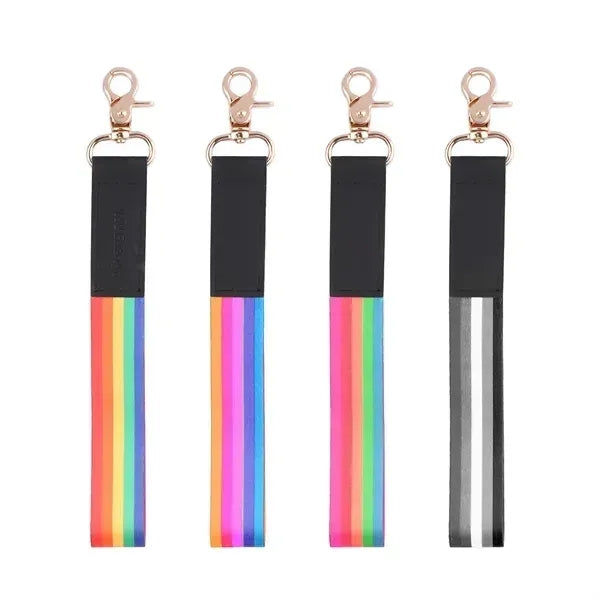 Polyester Wrist Lanyard Strap Keychain W/ Swivel Hook