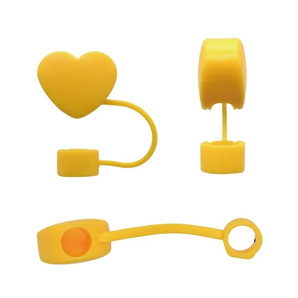 Heart Shape Straw Cover Silicone Cap for Tumbler Cups