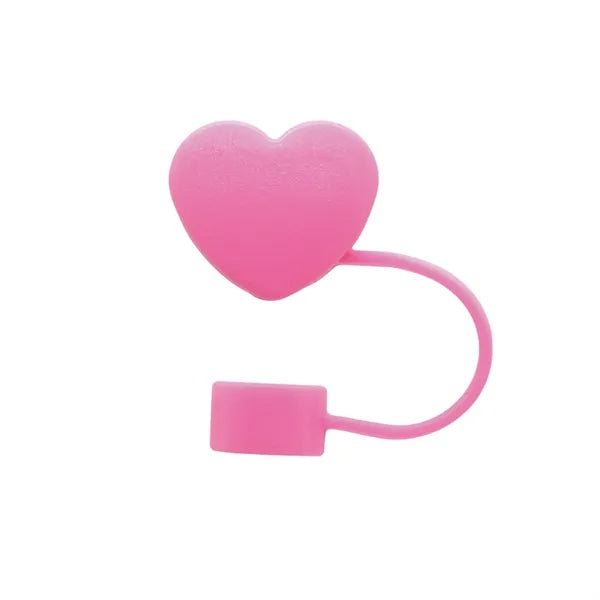 Heart Shape Straw Cover Silicone Cap for Tumbler Cups