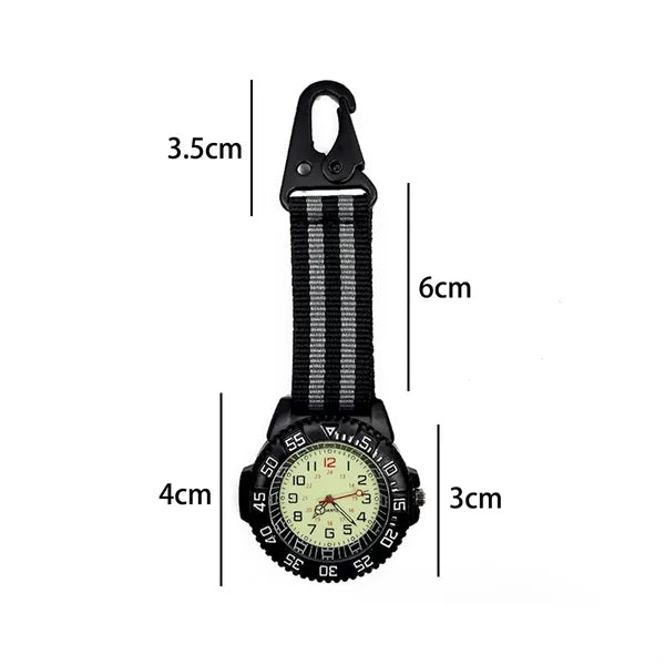 Portable Carabiner Clip Watch with Nylon Strap