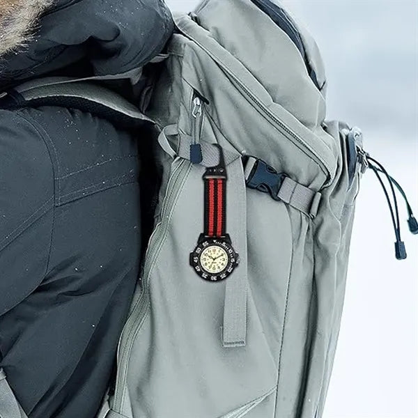Portable Carabiner Clip Watch with Nylon Strap