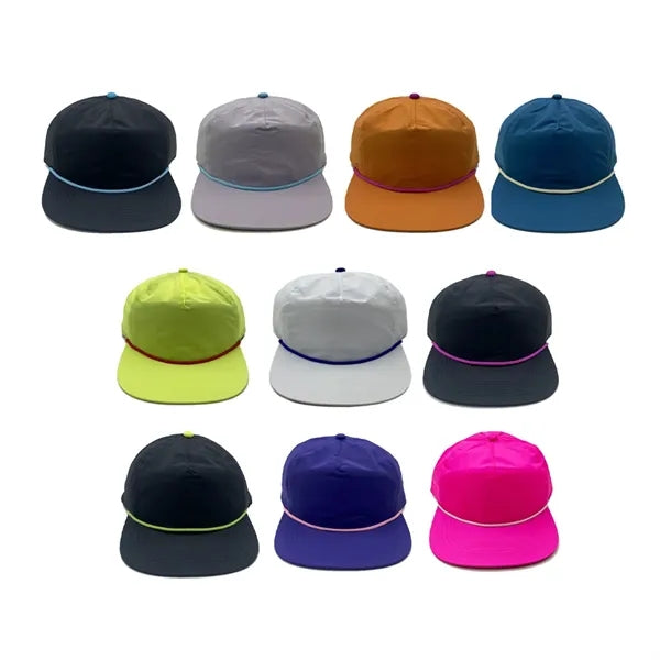 Reflective Nylon Lightweight Sports Cap with Flat Brim