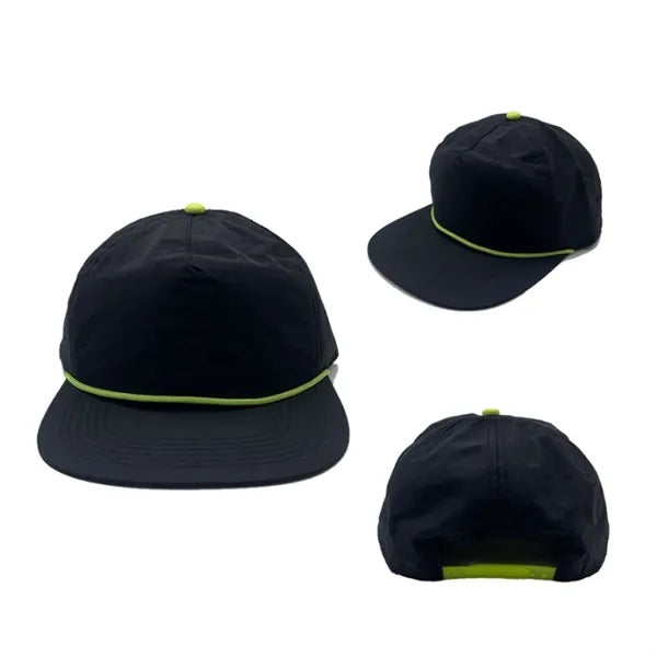 Reflective Nylon Lightweight Sports Cap with Flat Brim