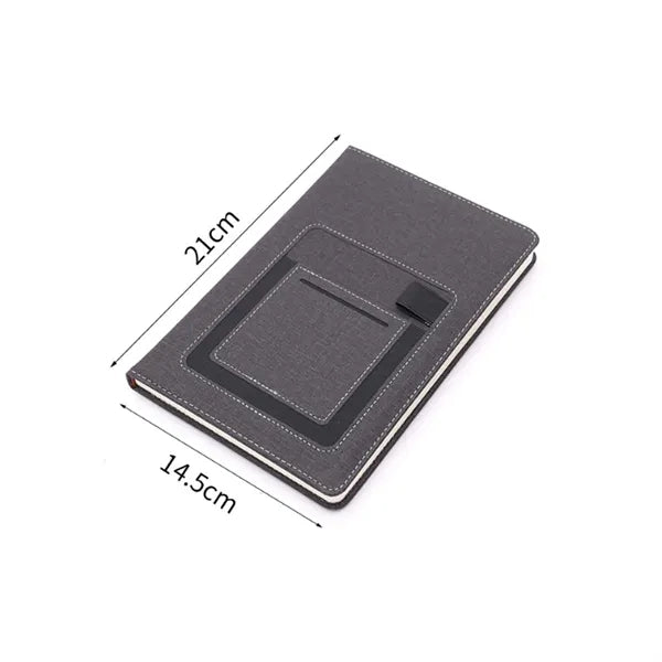 PU Leather Business Notebook with Pen Holder & Card Slot