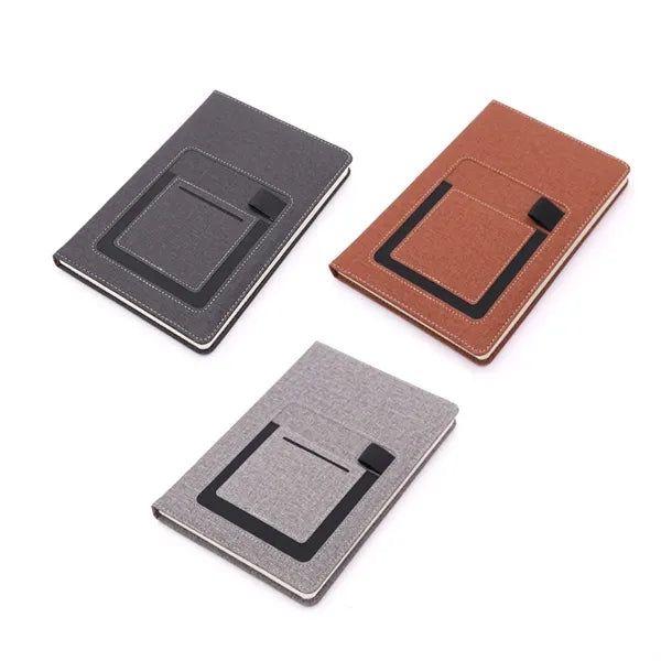 PU Leather Business Notebook with Pen Holder & Card Slot