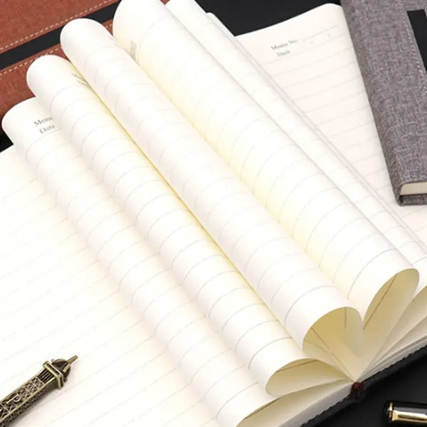 PU Leather Business Notebook with Pen Holder & Card Slot