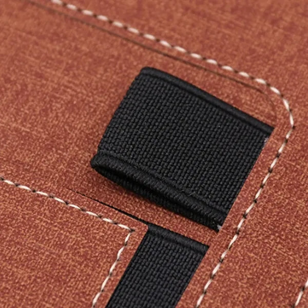 PU Leather Business Notebook with Pen Holder & Card Slot