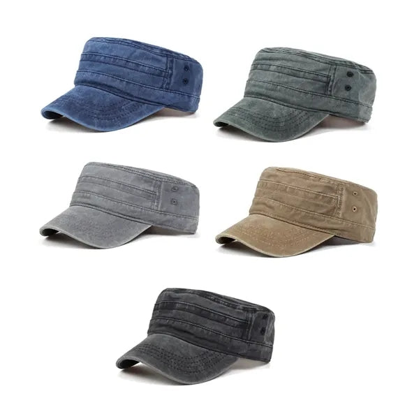 Washed Cotton Military Cadet Cap with Custom Logo