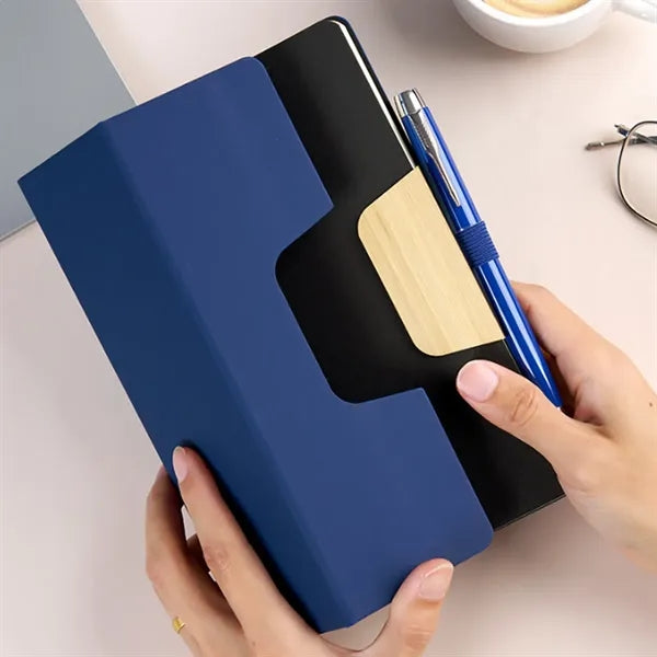 Bamboo Notebook with Built-in Phone Stand