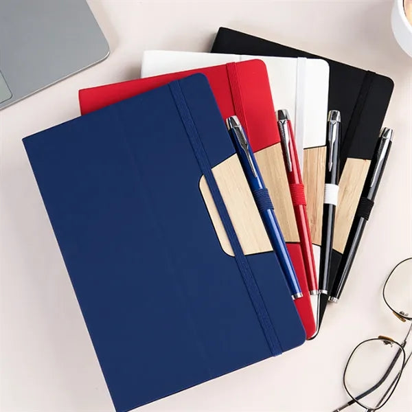 Bamboo Notebook with Built-in Phone Stand