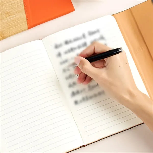 A5 Bamboo Pattern Notebook with PU Leather Cover