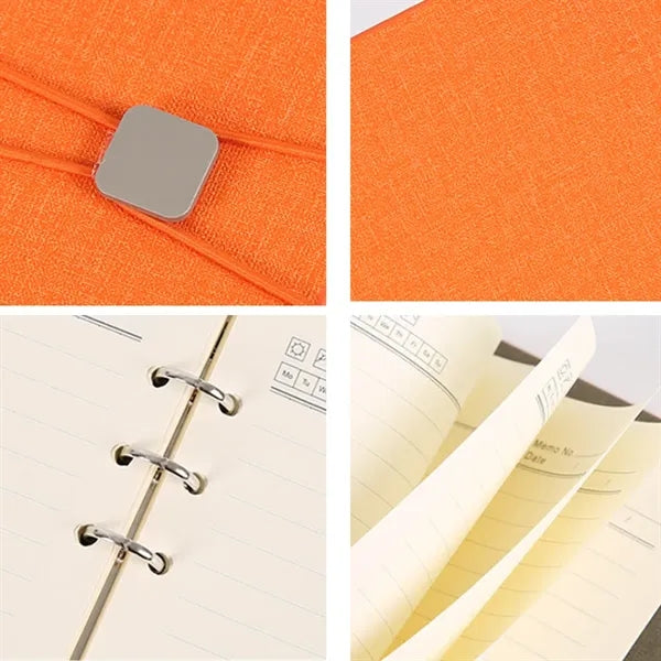 A5 PU Leather Binder Notebook with Elastic Strap