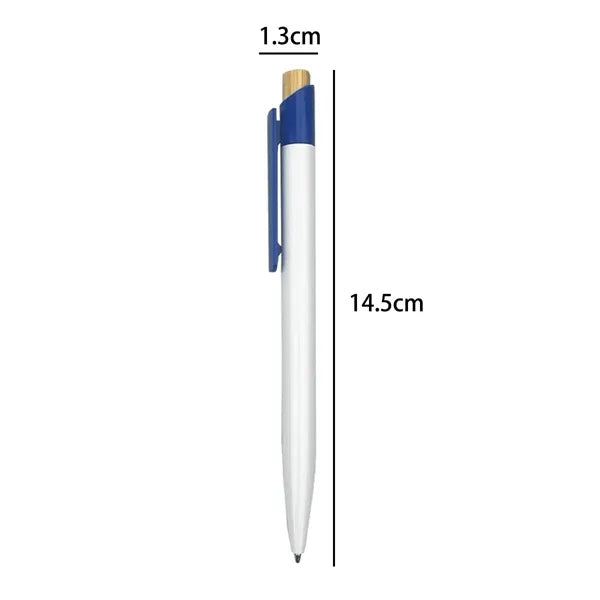 Bamboo Accent Retractable Plastic Ballpoint Pen