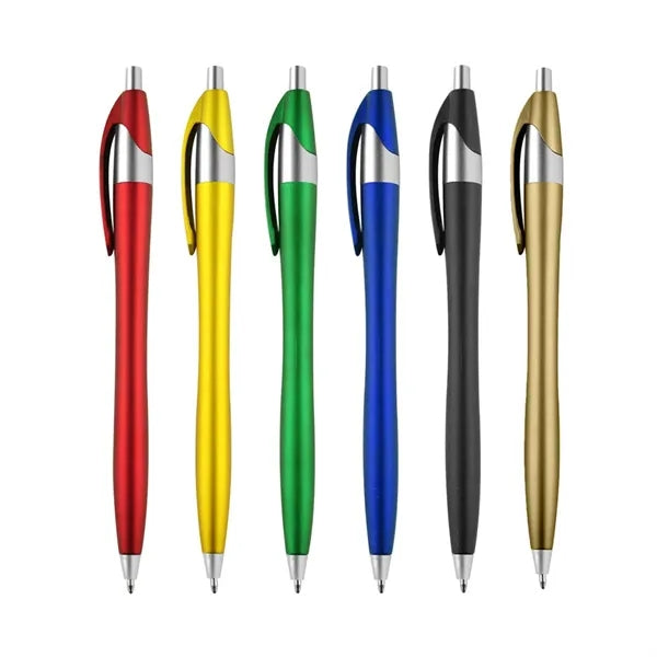Metallic Finish Plastic Retractable Ballpoint Pen